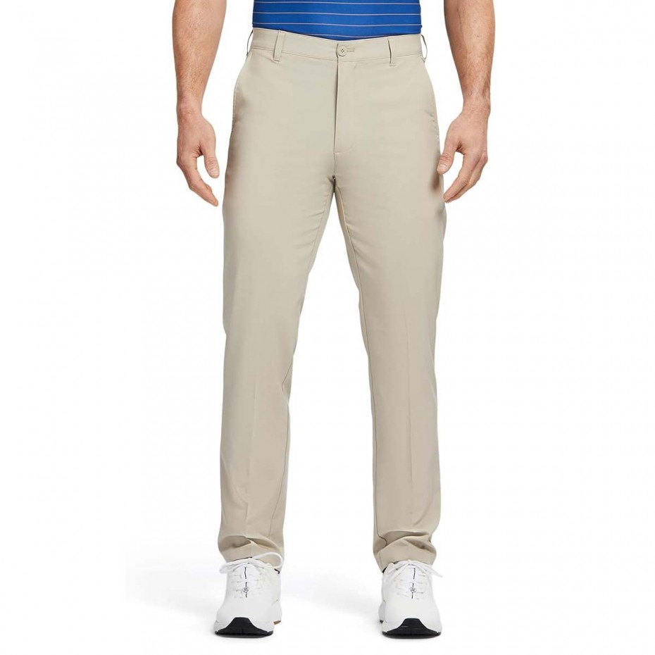 Izod Mens Pants FF Swing Flex Straight Fit Khaki