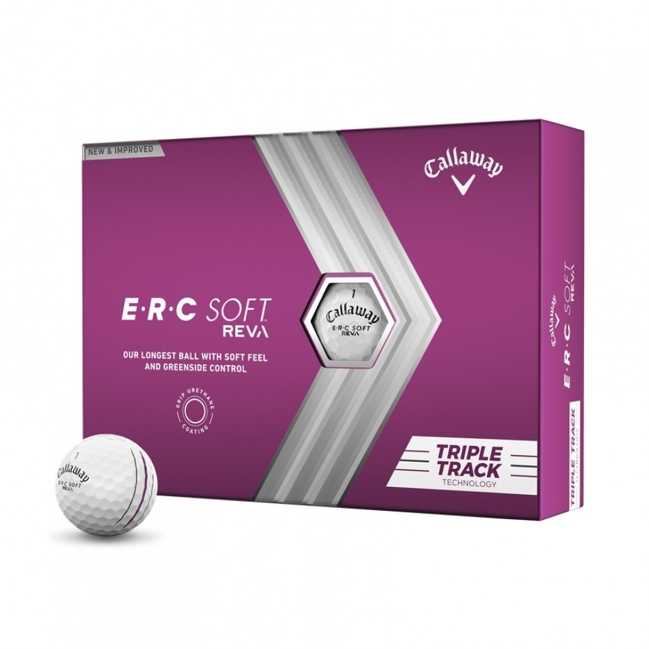 Callaway E R C Soft Reva 23 Triple Track Golf Ball Per Dozen White