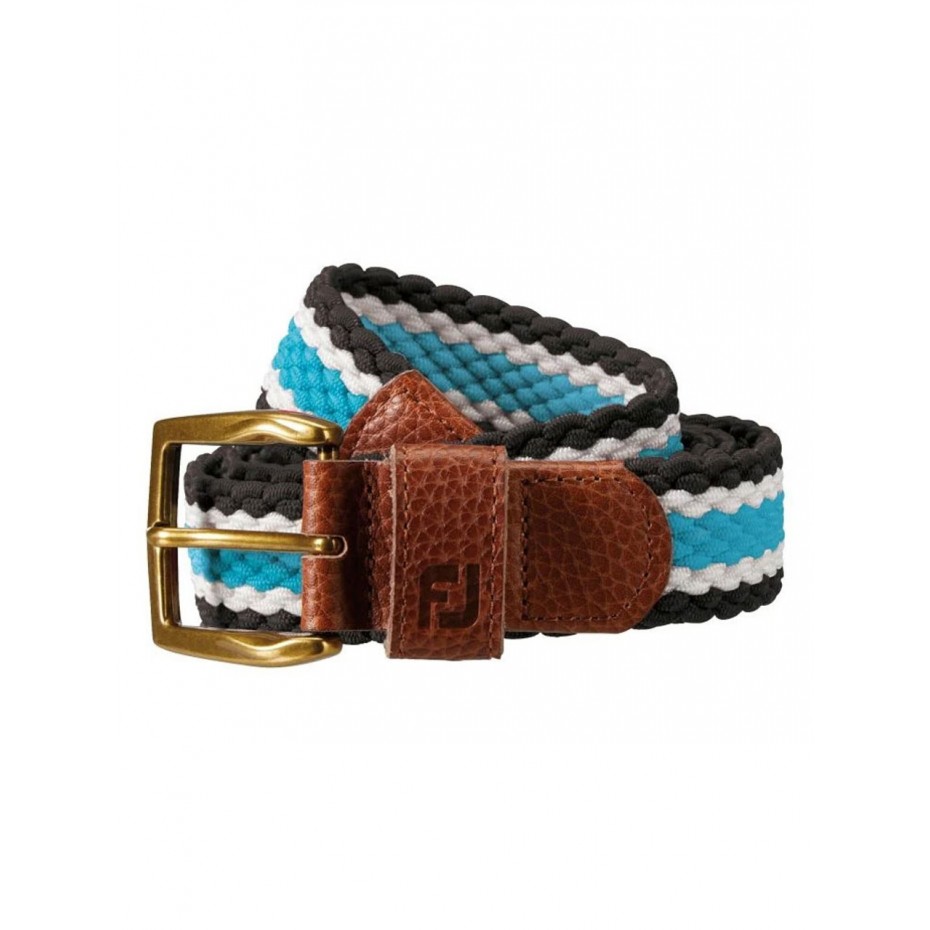 Footjoy Braided Belt 69513 Black Pool White