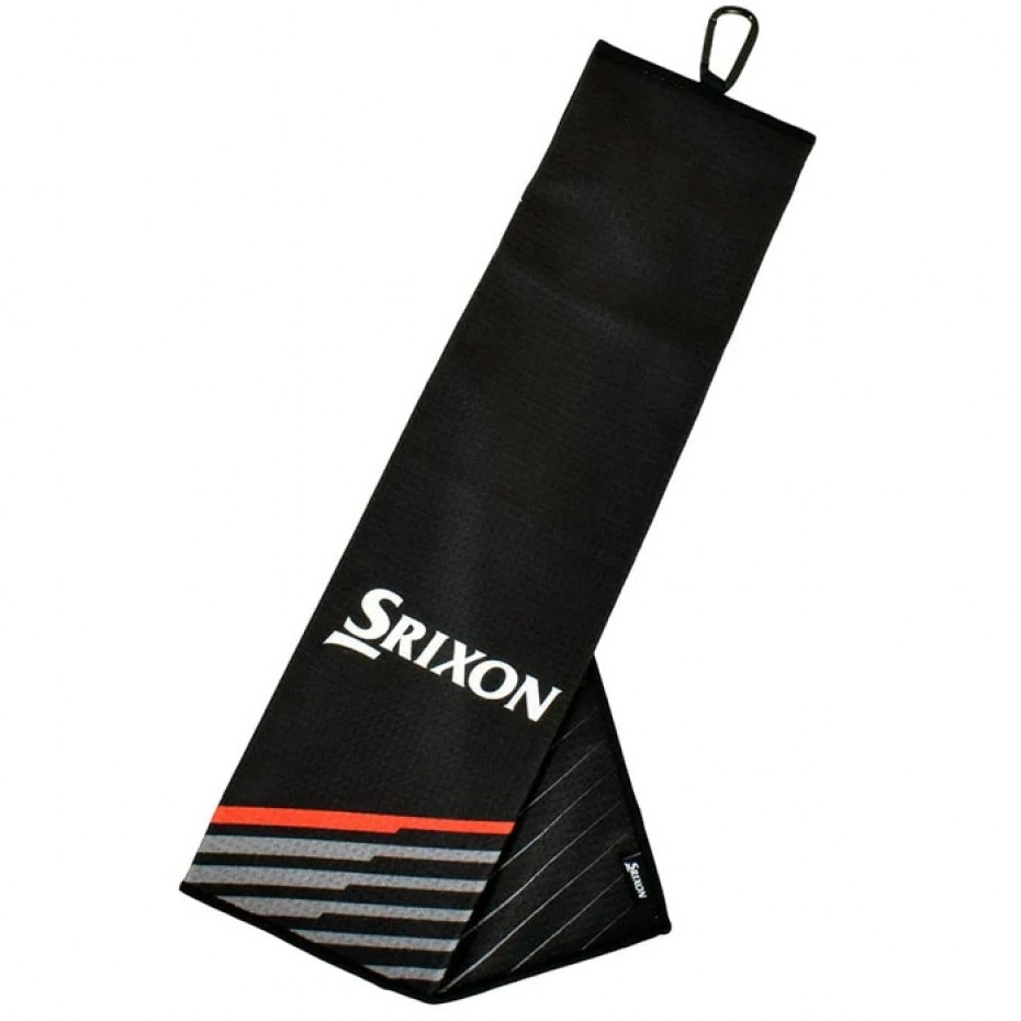 Srixon Tri Fold Towel Black Red Silver