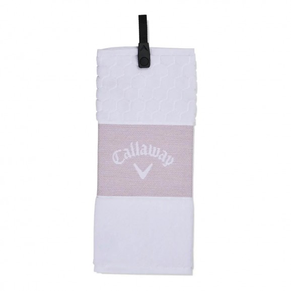 Callaway Towel Tri Fold Towel - Mauve/White