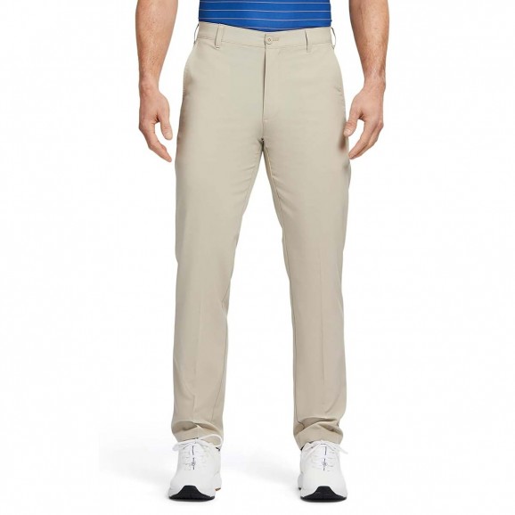 Izod Mens Pants FF Swing Flex Straight Fit Khaki