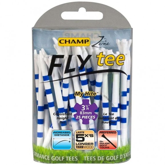 Champ Fly Tee My Hite 3 1/4 Blue stripe 25pk