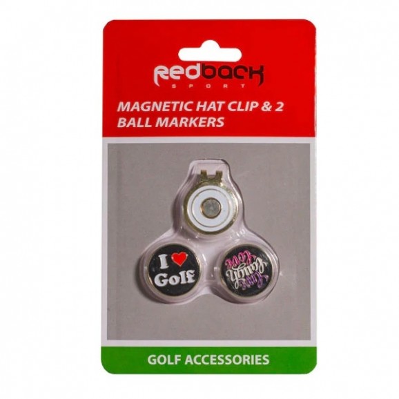 Redback Magnetic Hat Clip and 2 Ball Markers Love