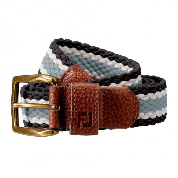 Footjoy Mens Belt Braided 69510 Navy Grey White