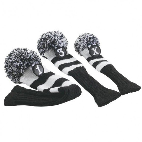 Redback Pom Pom Set of Headcover Black White