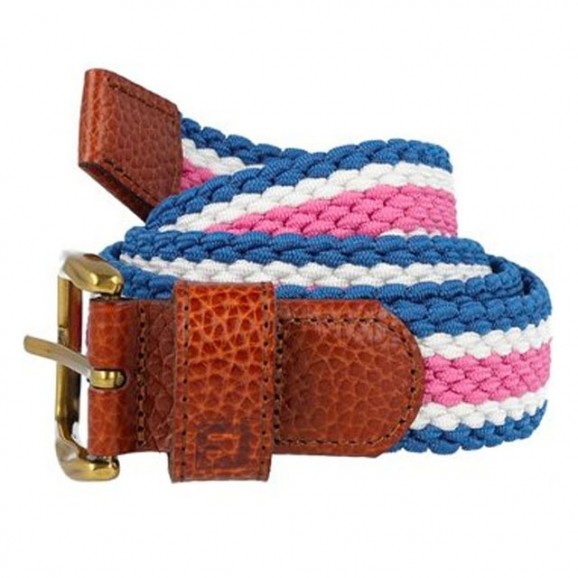 Footjoy Mens Braided Belt - Saphire/Rose/White