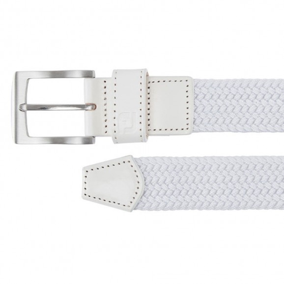 Footjoy Mens Belt Braided - White