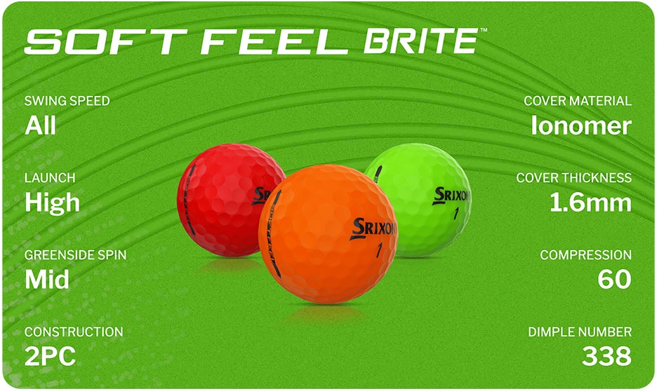 Srixon Soft Feel Brite Golf Balls Specifications